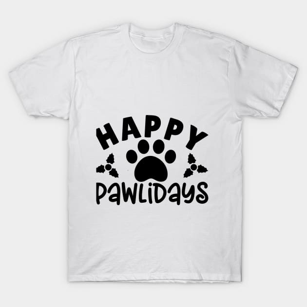 Happy Pawlidays T-Shirt by Designz4U